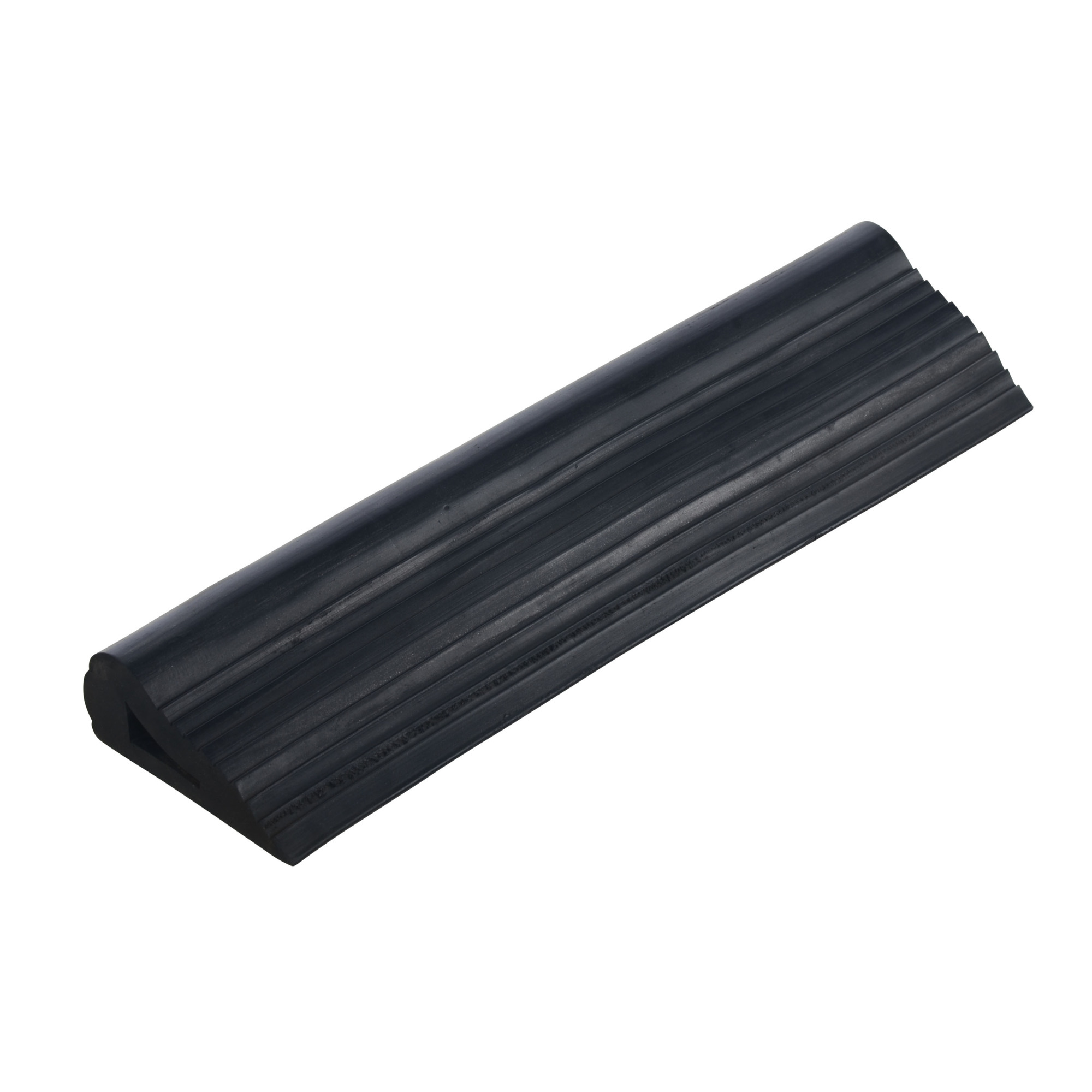 Vestil Industrial Rubber Triangular Wedge - 6.75in. Length, Ribbed Design, Black, Model# RBW-10